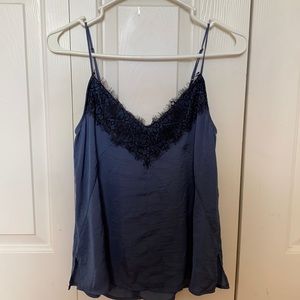 Express Silk tank top with lace design